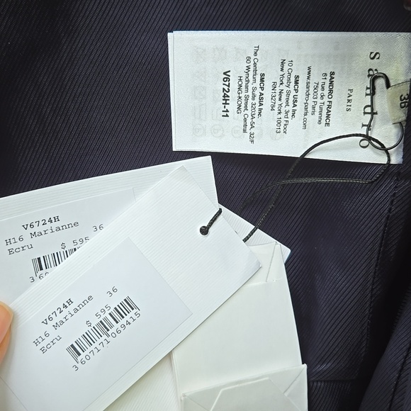 SANDRO Marianne Wool-blend Tweed Jacket Size 36 NWT - Picture 8 of 10